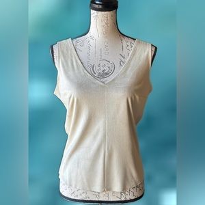 Sharagano Paris Suede-look V-Neck Sleeveless Top (S) Like New, never worn